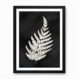 Fern Leaf Black and White 1 Art Print