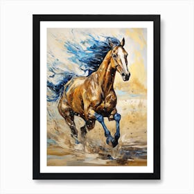 Horse Running Expressionist Painting 1 Art Print
