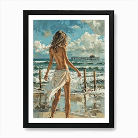 Woman On The Beach 1 Art Print