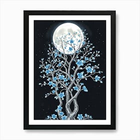 Moonlight Tree 4 Art Print