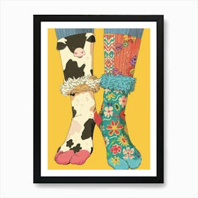 Cow Socks Art Print