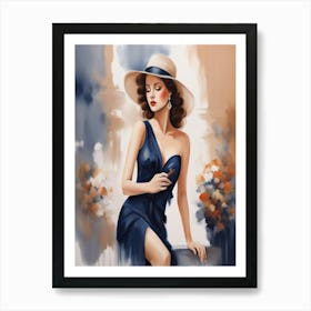 Woman In A Hat 1 Art Print