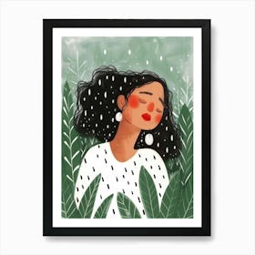 Girl In The Rain 2 Art Print