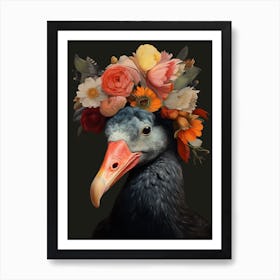 Bird With A Flower Crown Coot 1 Art Print