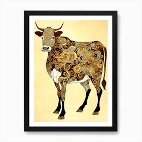 Holy Cow in the Style of Gustav Klimt 2 Art Print