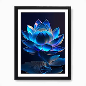 Blue Lotus Holographic 4 Art Print