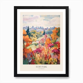 Autumn City Park Painting Echo Park Los Angeles United States 4 Poster Art Print