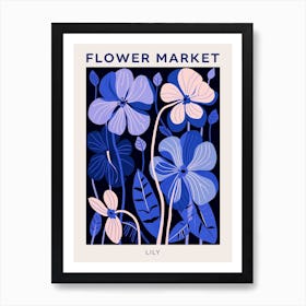Blue Flower Market Poster Lily 2 Art Print
