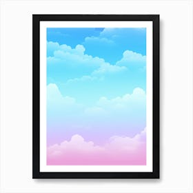Blue And Pink Sky With Clouds Art Print