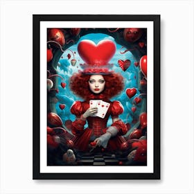 Alice In Wonderland Surreal Queen Of Hearts Art Print