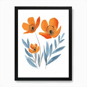 Orange Poppies 7 Art Print