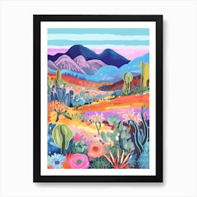 Colourful Desert Illustration 6 Art Print