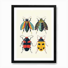 Colourful Insect Illustration Beetle 11 Art Print