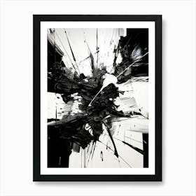 Chaos Abstract Black And White 7 Art Print