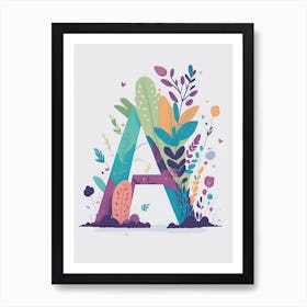 Colorful Letter A Illustration 12 Art Print