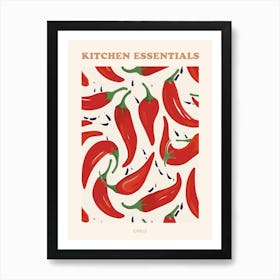 Chilli Pattern Illustration Poster Art Print