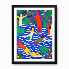 Swimming In The Style Of Matisse 3 Art Print