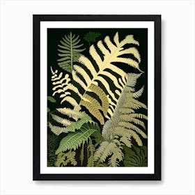 Crested Wood Fern Rousseau Inspired Art Print