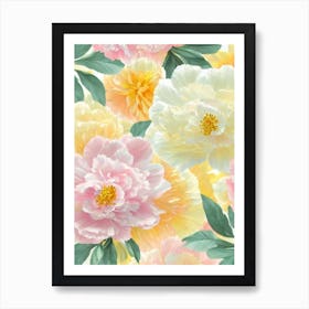 Peony Pastel Floral 2 Flower Art Print