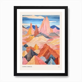 Cerro Merce Peru 1 Colourful Mountain Illustration Poster Art Print