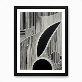 A Linocut Piece Depicting A Mysterious Abstract Shapes art, 193 Art Print