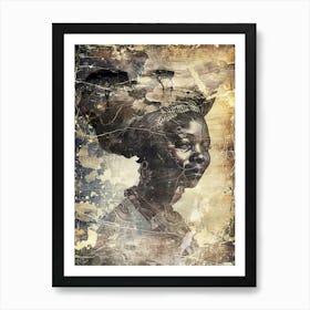 African Ethnic Tribal Illustration Art 14 Poster