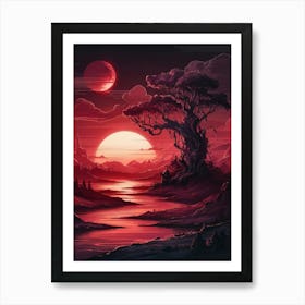 Red Sunset 3 Art Print