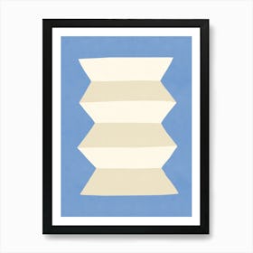 Geometric Greek Vase Pottery Minimalist - Light Blue Art Print