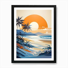 Sunset At The Beach 43 Art Print