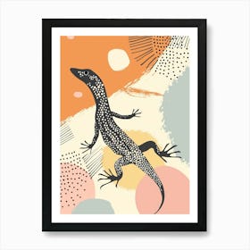 Leopard Lizard Abstract Modern Illustration Art Print