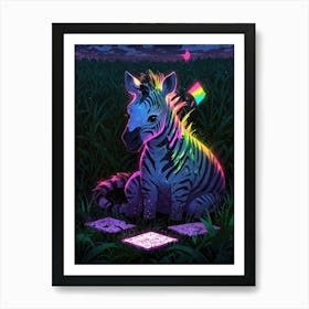 Rainbow Zebra 2 Art Print