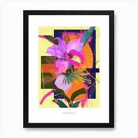 Monkey Orchid 3 Neon Flower Collage Poster Art Print