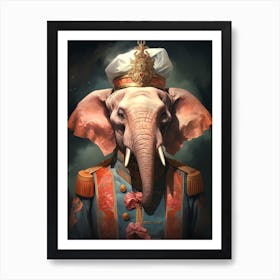 Elephant In Uniform Art Print