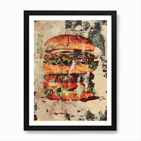 Burger: Fast Food Pop Art Art Print