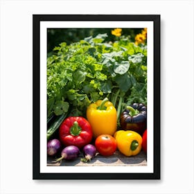 Assorted Vegetables Straight From The Garden Rich In Color And Variety Including Vibrant Red Tomat (6) Art Print