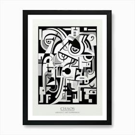 Chaos Abstract Black And White 5 Poster Art Print