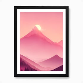 Misty Mountains Vertical Background In Pink Tone 41 Art Print