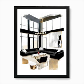 Modern Living Room 2 Art Print