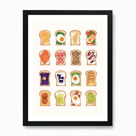 Breakfast Toasts Print Art Print