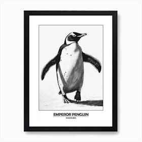 Penguin Waddling Poster 6 Art Print