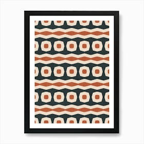 Modern Geometric Waves In Autumn Dusk Art Print