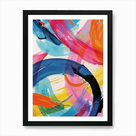 Rainbow Paint Brush Strokes Organic 8 Art Print