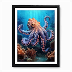 Octopus Camouflage Illustration 4 Art Print