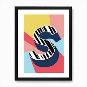 S Geometric Font Art Print