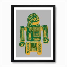 Retro Space Robot 2 Art Print