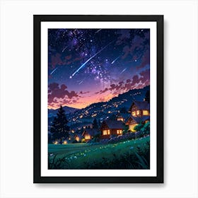 Night Sky Anime aesthetic 19 Art Print