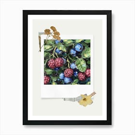 Scrapbook Blueberries Fairycore Painting 2 Art Print