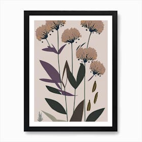 Ironweed Wildflower Modern Muted Colours 2 Art Print