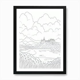 Mountains Castle Art Print