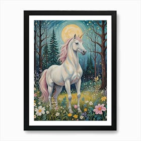 Midnight Unicorn Art Print